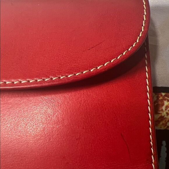 Vintage Dooney & Bourke Red Leather Checkbook Continental Wallet - Picture 9 of 15